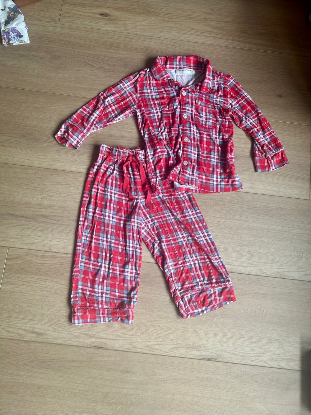 Kids Red Plaid Button-Front Pajama Set - Classic Sleepwear
